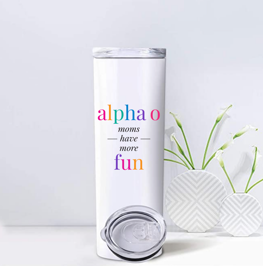 Bright - Moms Have More Fun Insulated Travel Mugs - Alpha O