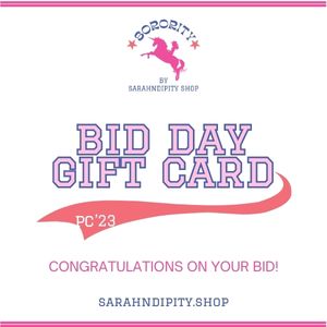 Sarahndipity Shop - Bid Day Gift Card